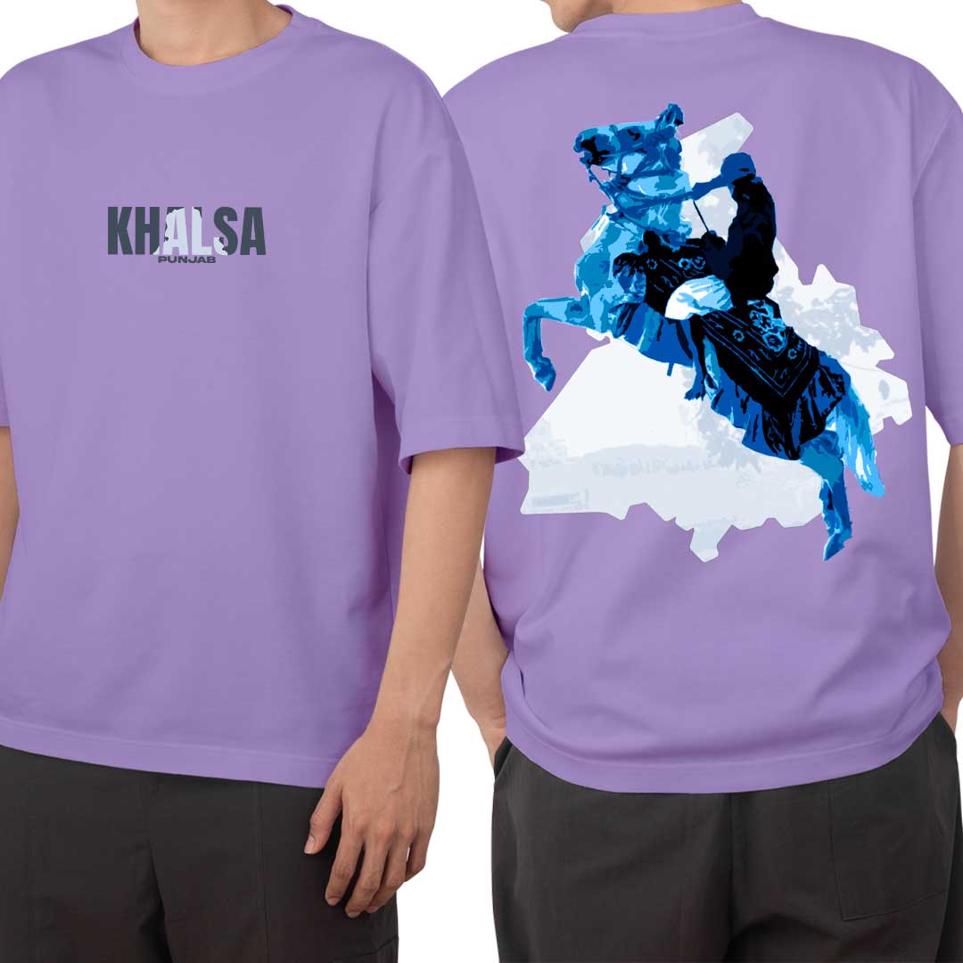 khalsa Punjab Lavender Oversized T Shirt