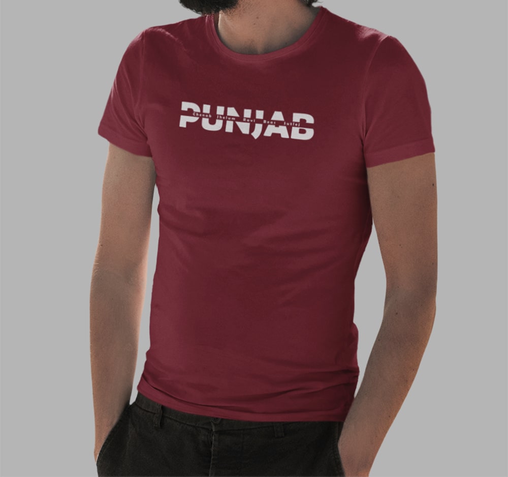 Punjab Rivers T Shirt - Buy Custom Printed Men Punjabi Tshirts India ...