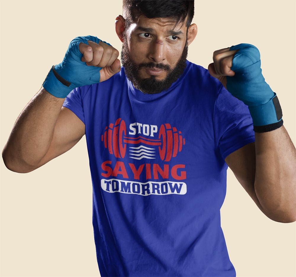 Buy Stop Saying Tomorrow GYM T Shirt Online For Men India – Punjabi Adda