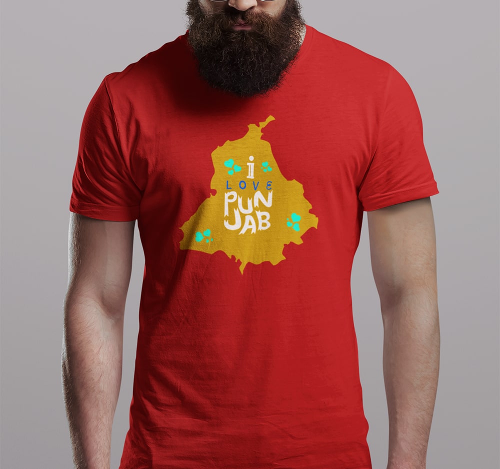 I Love Punjab T Shirt - Punjabi Slogan Printed T Shirt For Men India ...