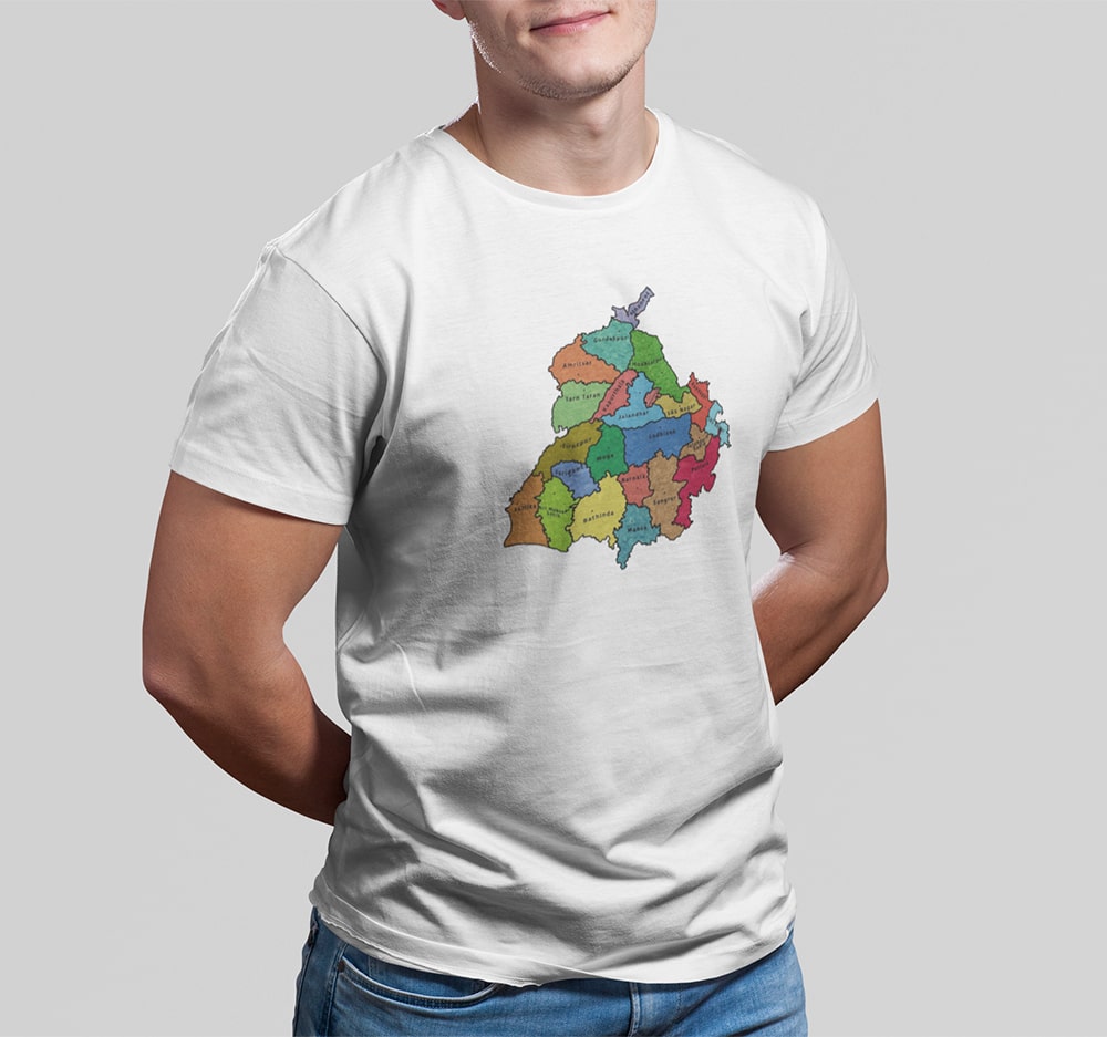 Punjab Map T Shirt - Buy Punjabi Custom Printed Tshirts Online for Men ...