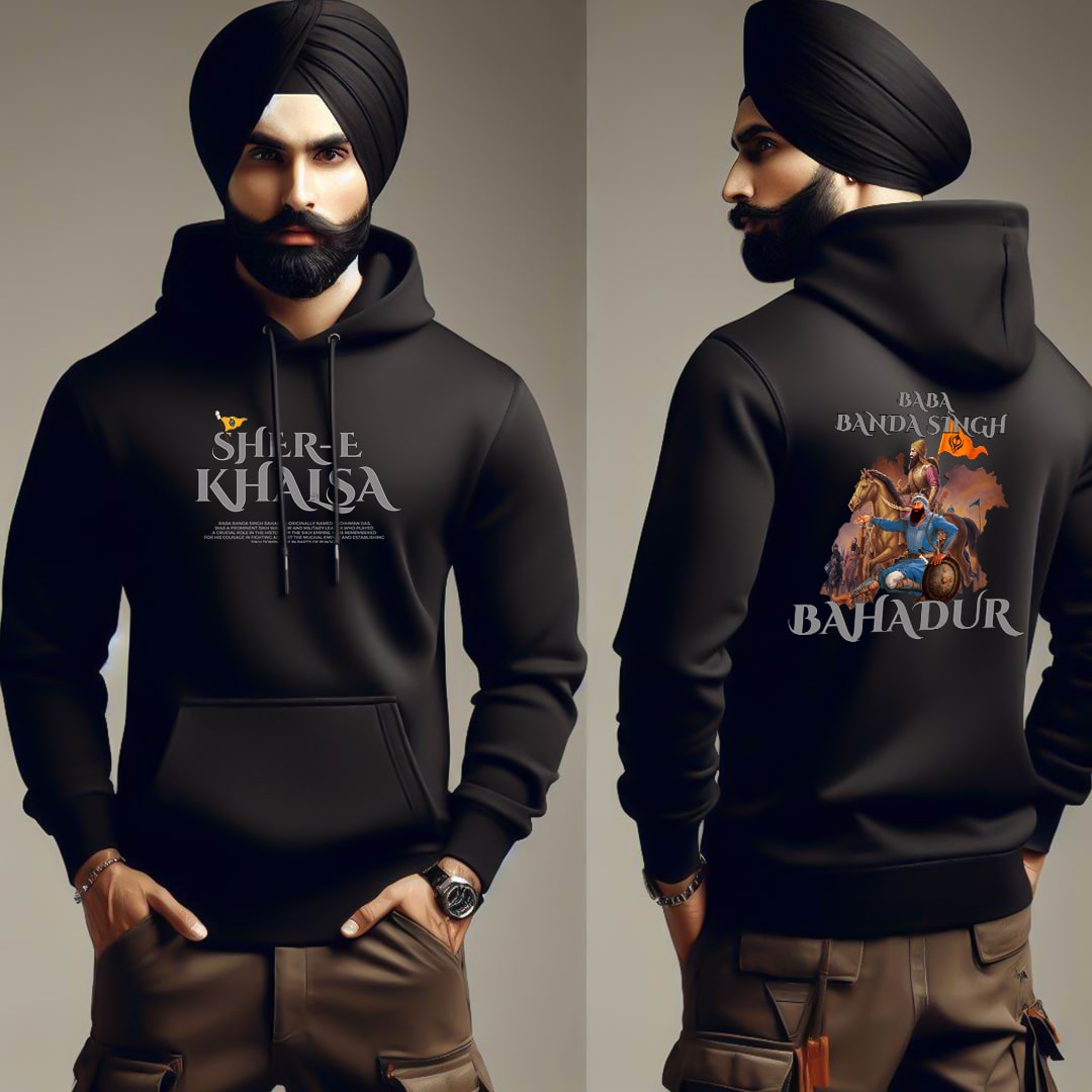 Sher -E -Khalsa Baba Banda Singh Bahadur  Men Hoodie