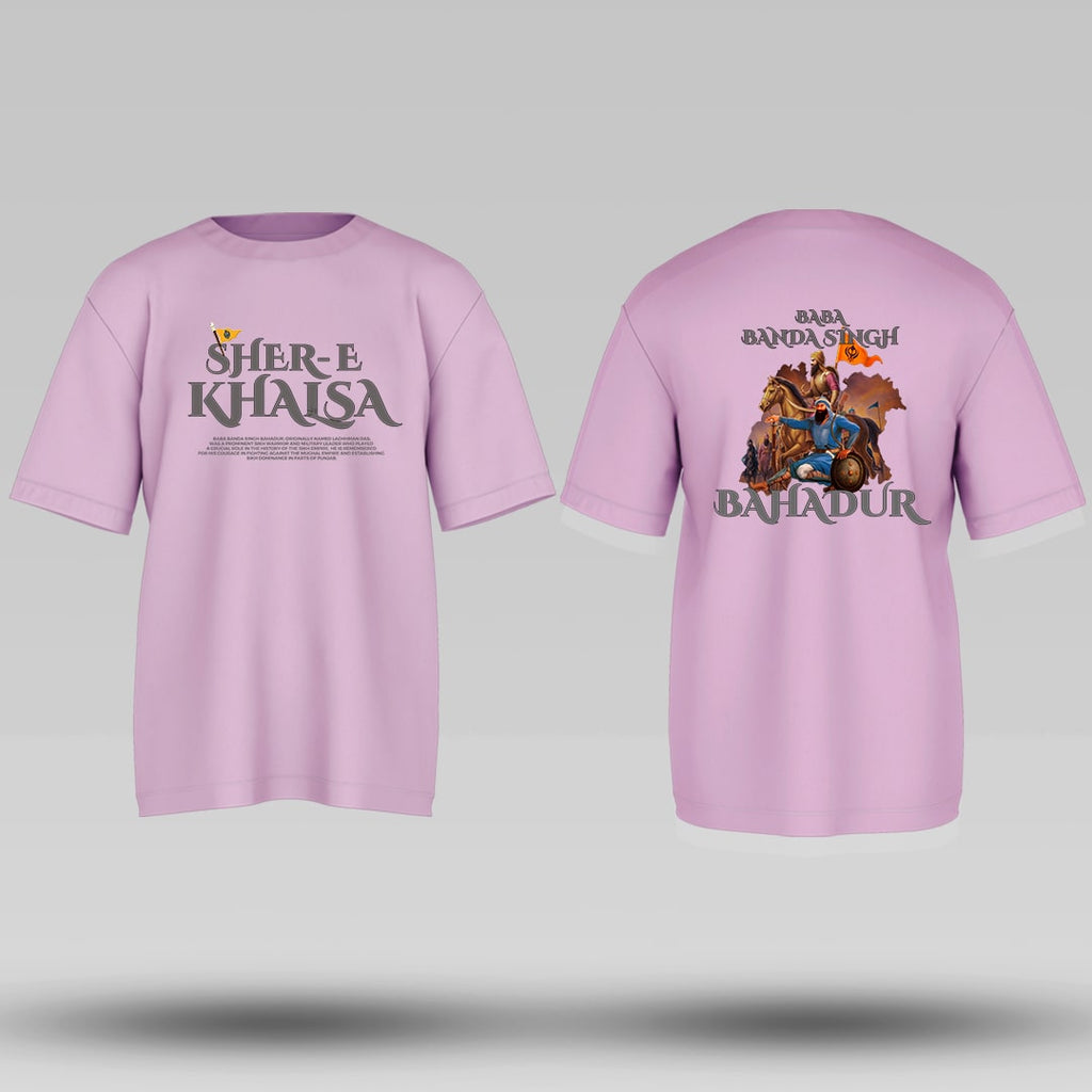 Sher -E -Khalsa Baba Banda Singh Bahadur Oversized T-shirt