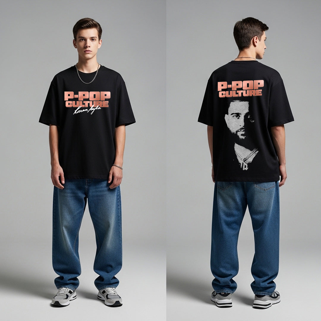 P-POP Culture - karan Aujla Oversized T-shirt For Men & Women