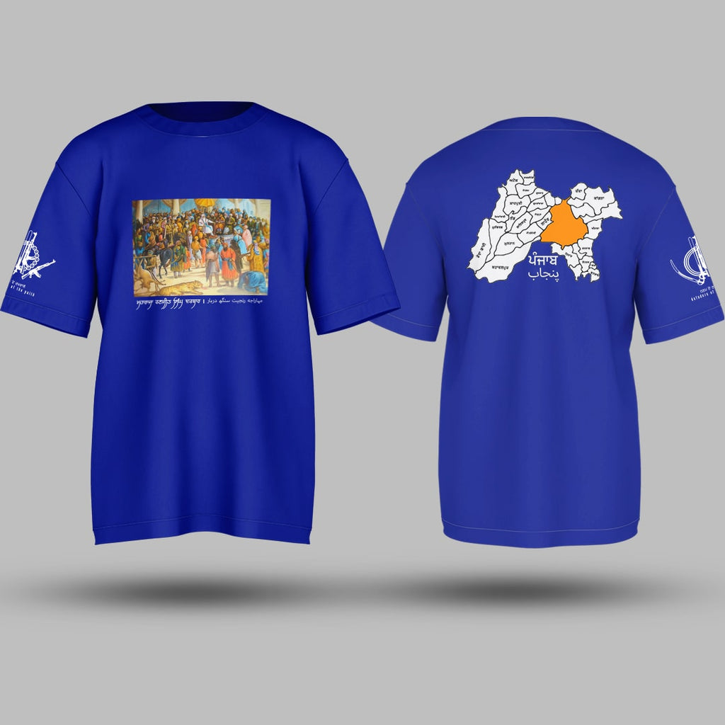 Maharaja Ranjit Singh Darbar Royal Blue Oversized T Shirt