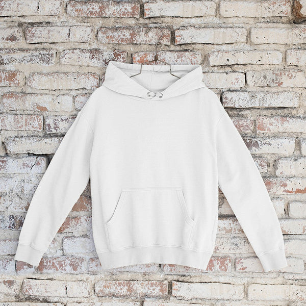 Plain white pullover outlet hoodie