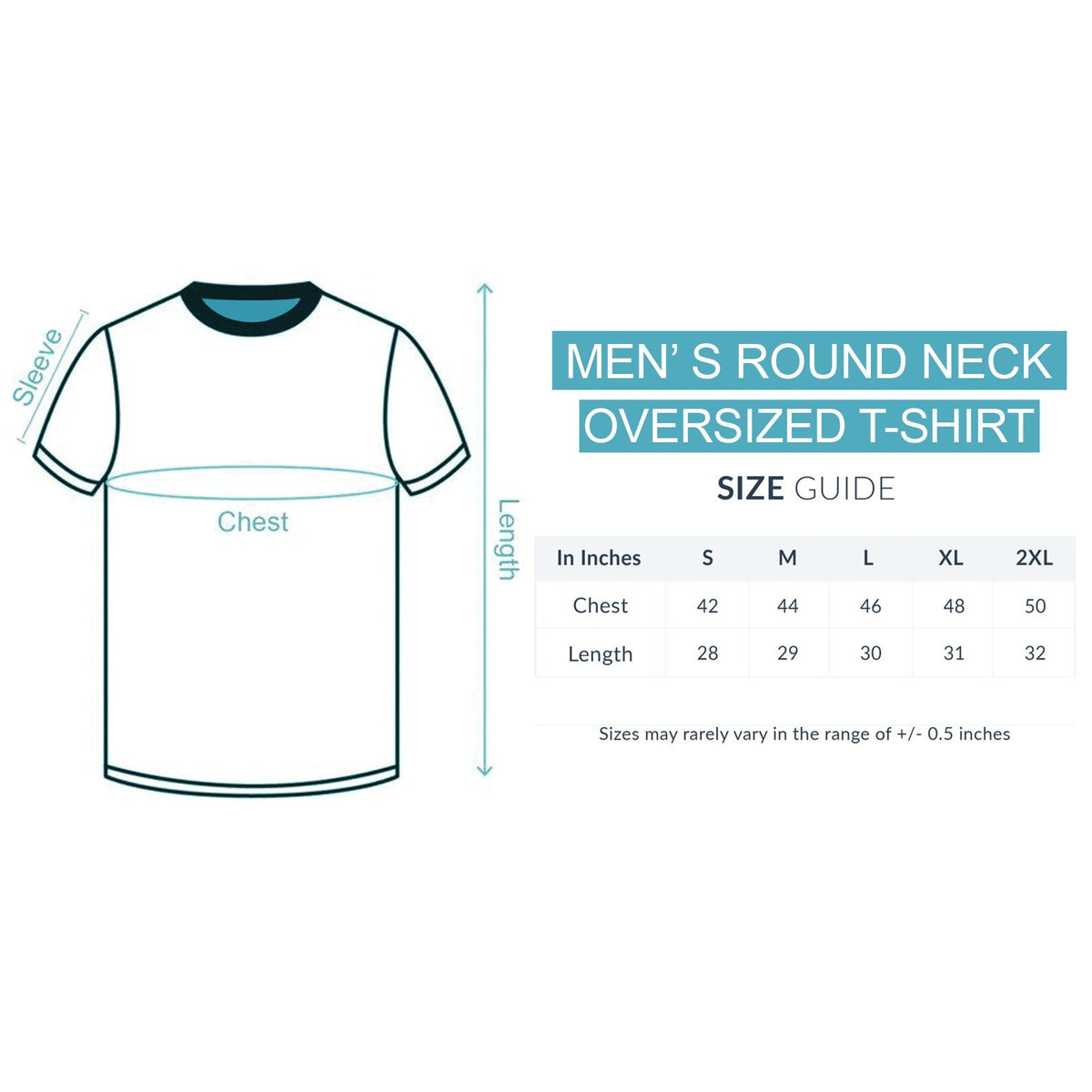 Size Chart Oversized t shirt