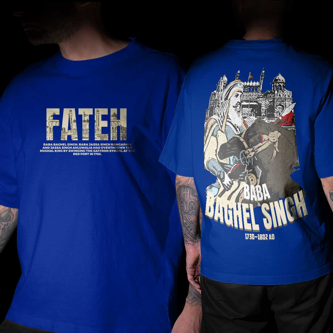 Baba Baghel Singh Royal Blue Oversized T Shirt