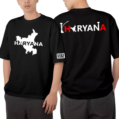 Haryana Map Oversized T Shirt