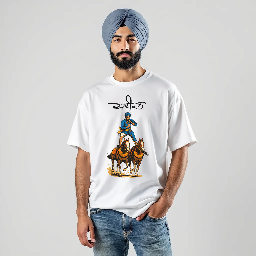 Chardikala Horse Riding Oversized T Shirt