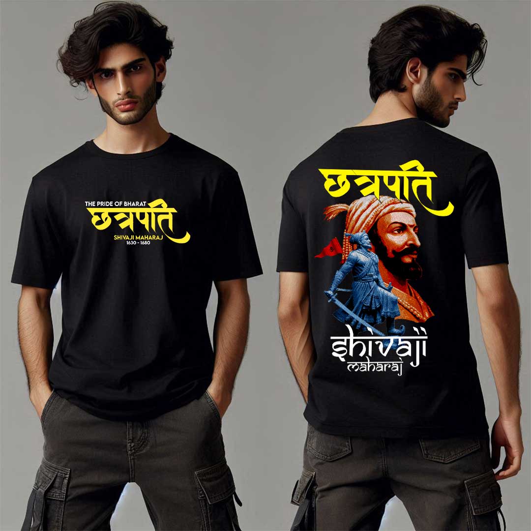 Chatrapati Shivaji Maharaj Black Oversized T Shirt