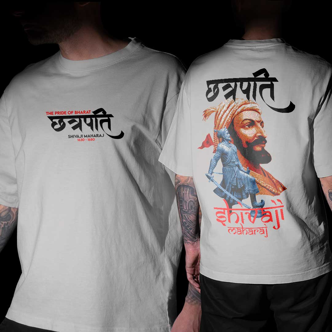 Chatrapati Shivaji Maharaj Grey Oversized T Shirt