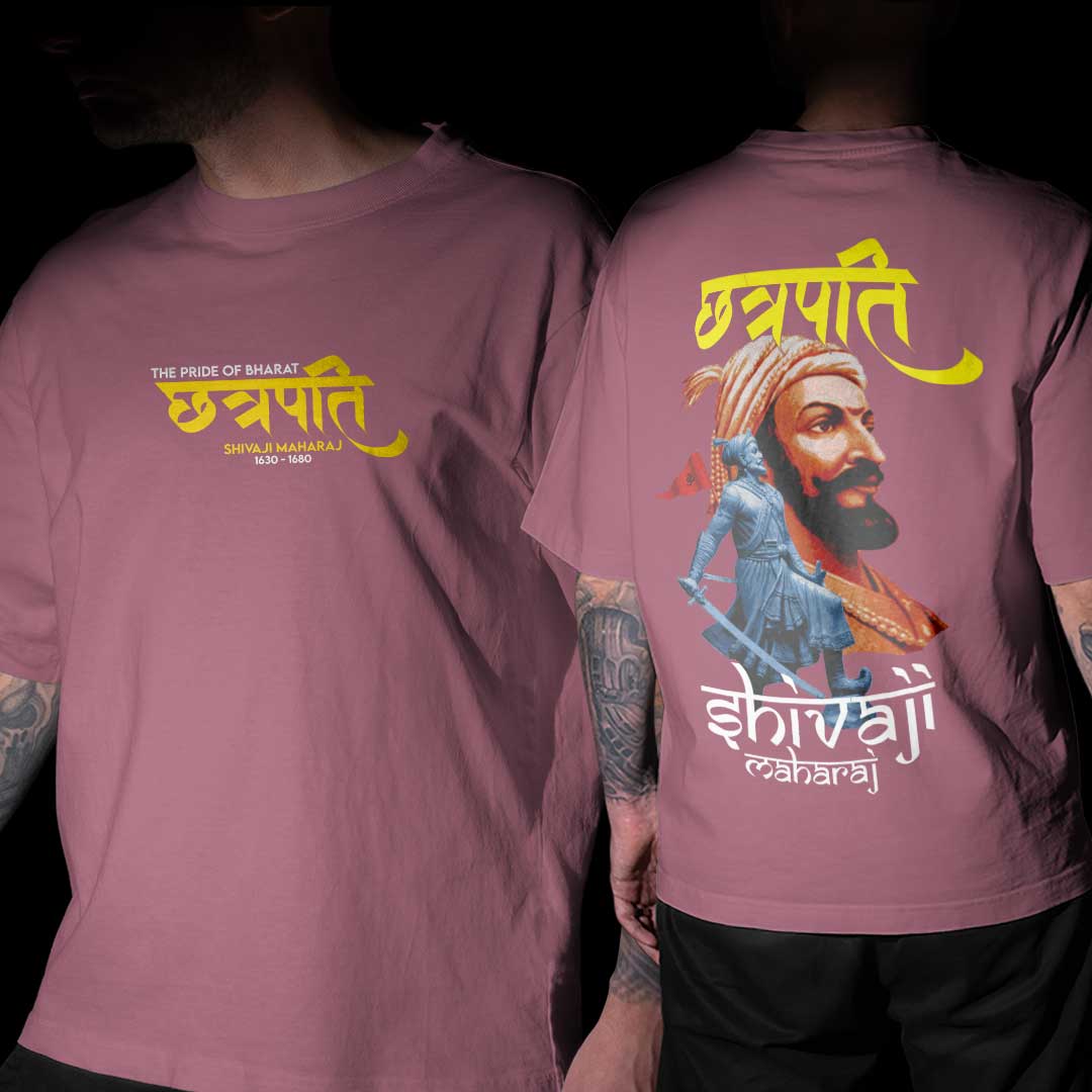 Chatrapati Shivaji Maharaj Heather Rose Oversized T Shirt