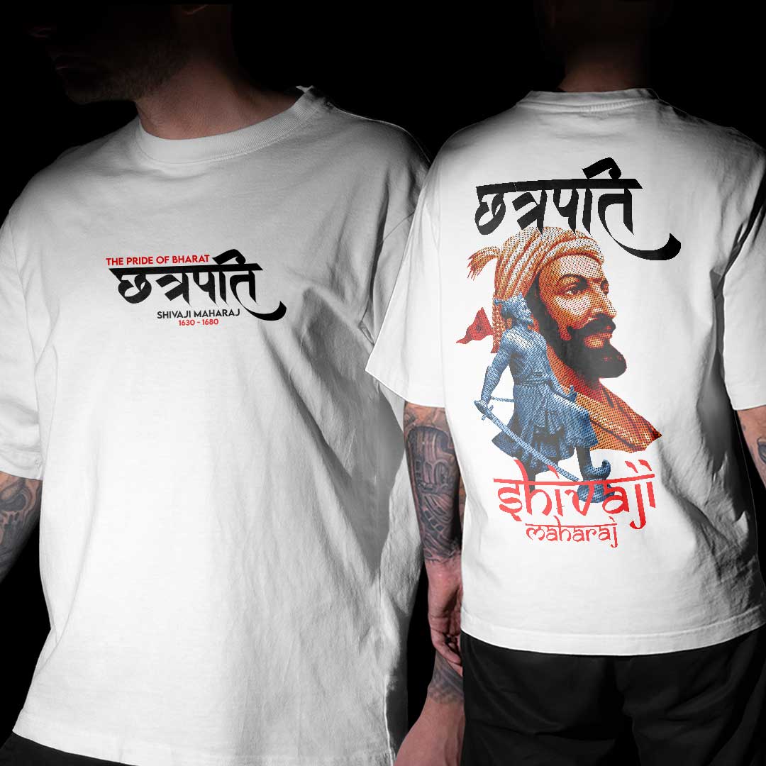 Chatrapati Shivaji Maharaj White Oversized T Shirt