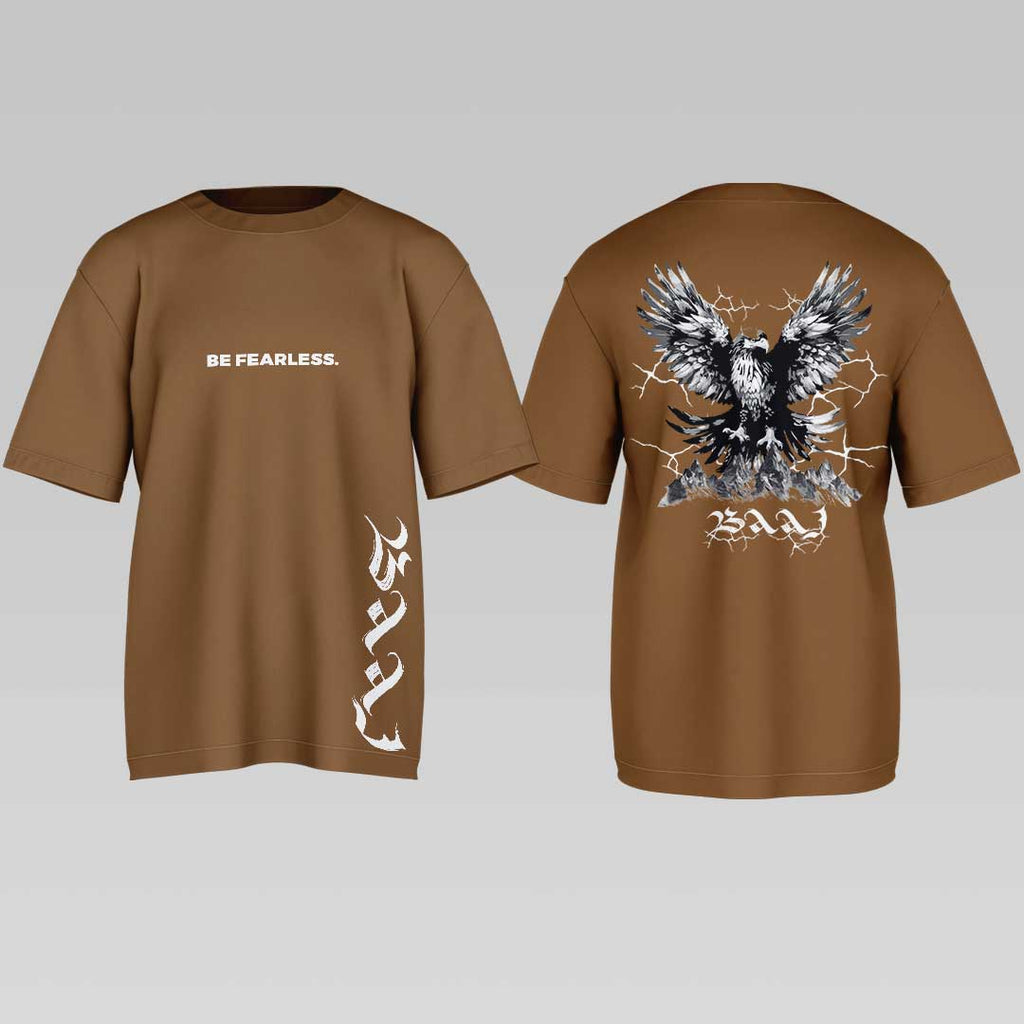 Fearless Coffee Brown Oversized T Shirt