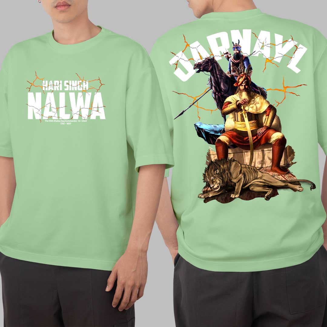 Hari Singh Nalwa Mint Green Oversized T Shirt