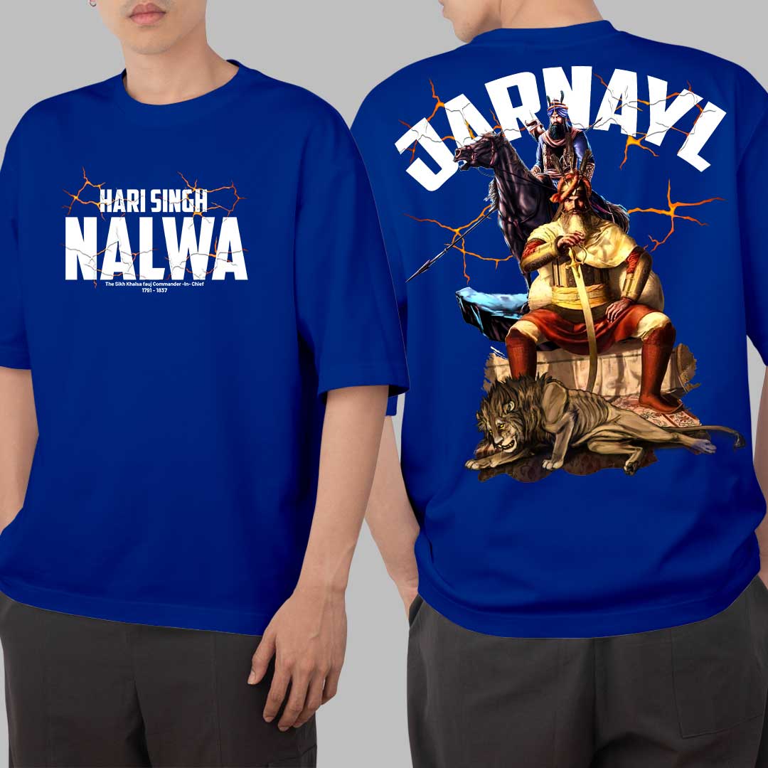 Hari Singh Nalwa Royal Blue Oversized T Shirt