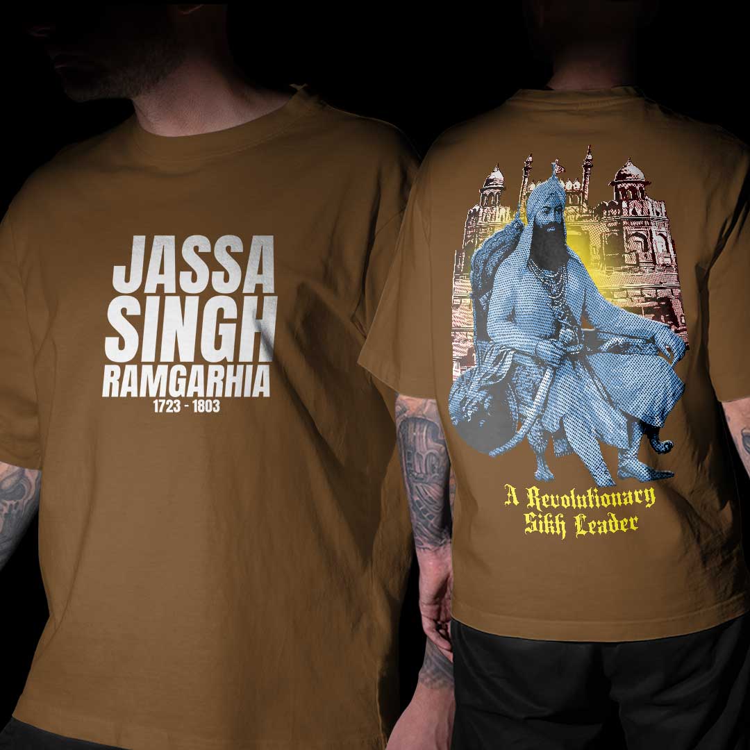 Sardar Jassa Singh Ramgarhia Brown Oversized T Shirt