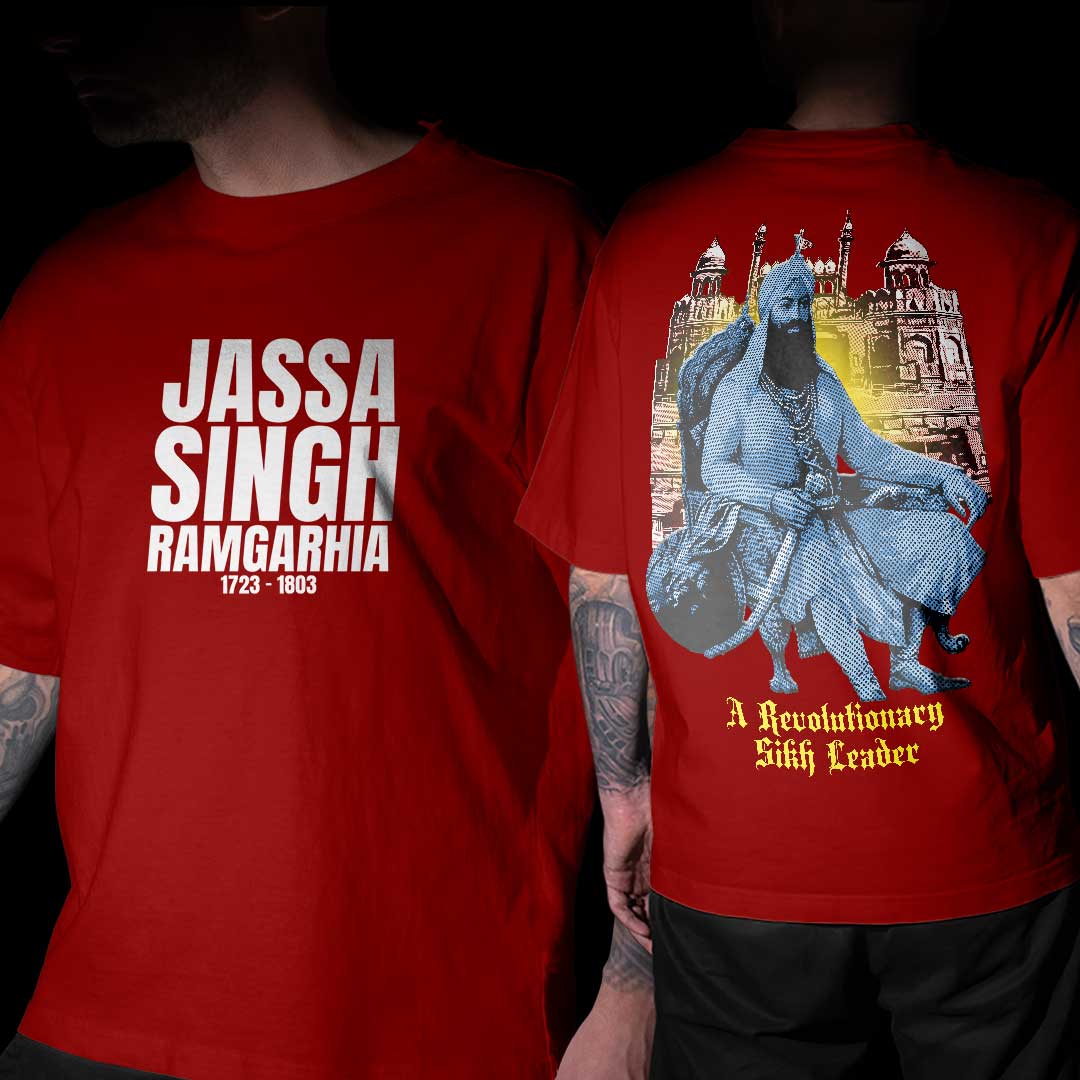 Sardar Jassa Singh Ramgarhia Maroon Oversized T Shirt