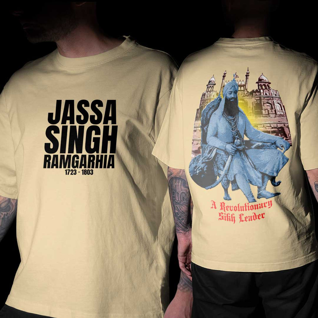 Sardar Jassa Singh Ramgarhia Beige Oversized T Shirt