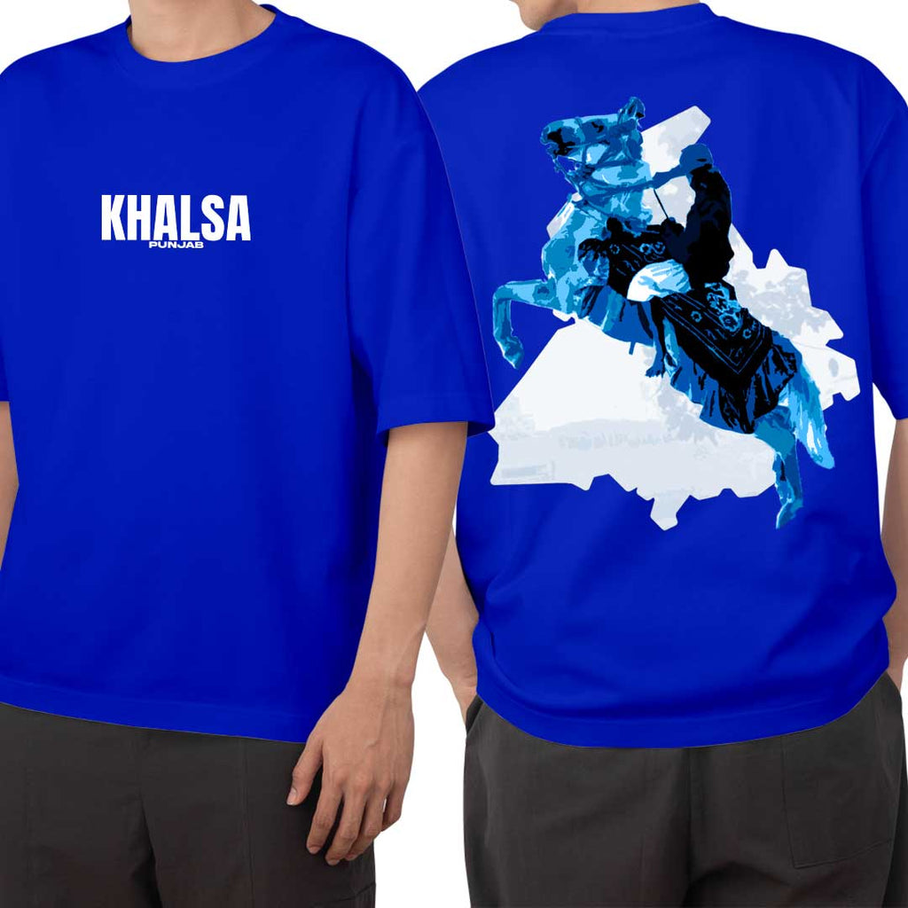 khalsa Punjab Royal Blue Oversized T Shirt