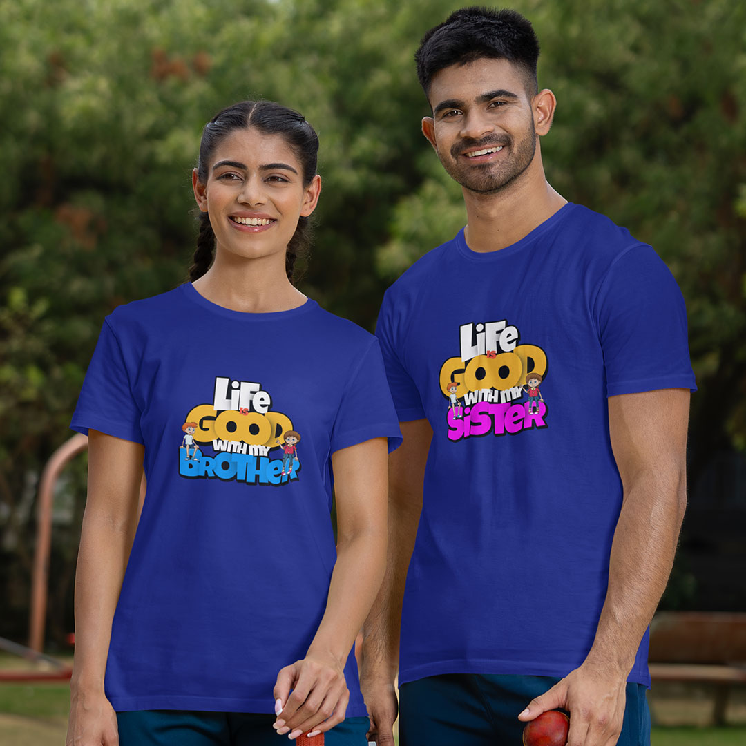 Life Is Good Rakhi T Shirt for Brother and Sister