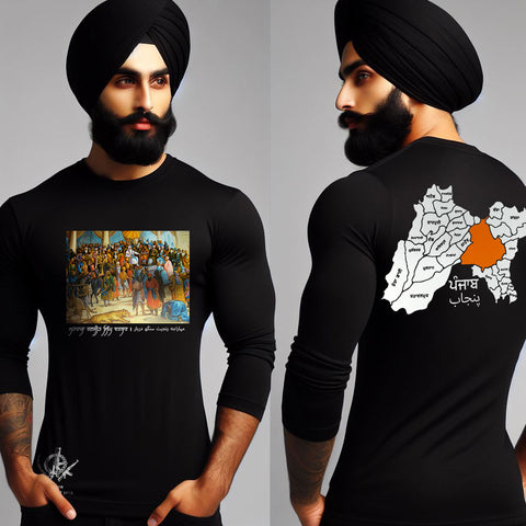 Maharaja Ranjit Singh Khalsa Darbar Full Sleeve Punjabi T Shirt