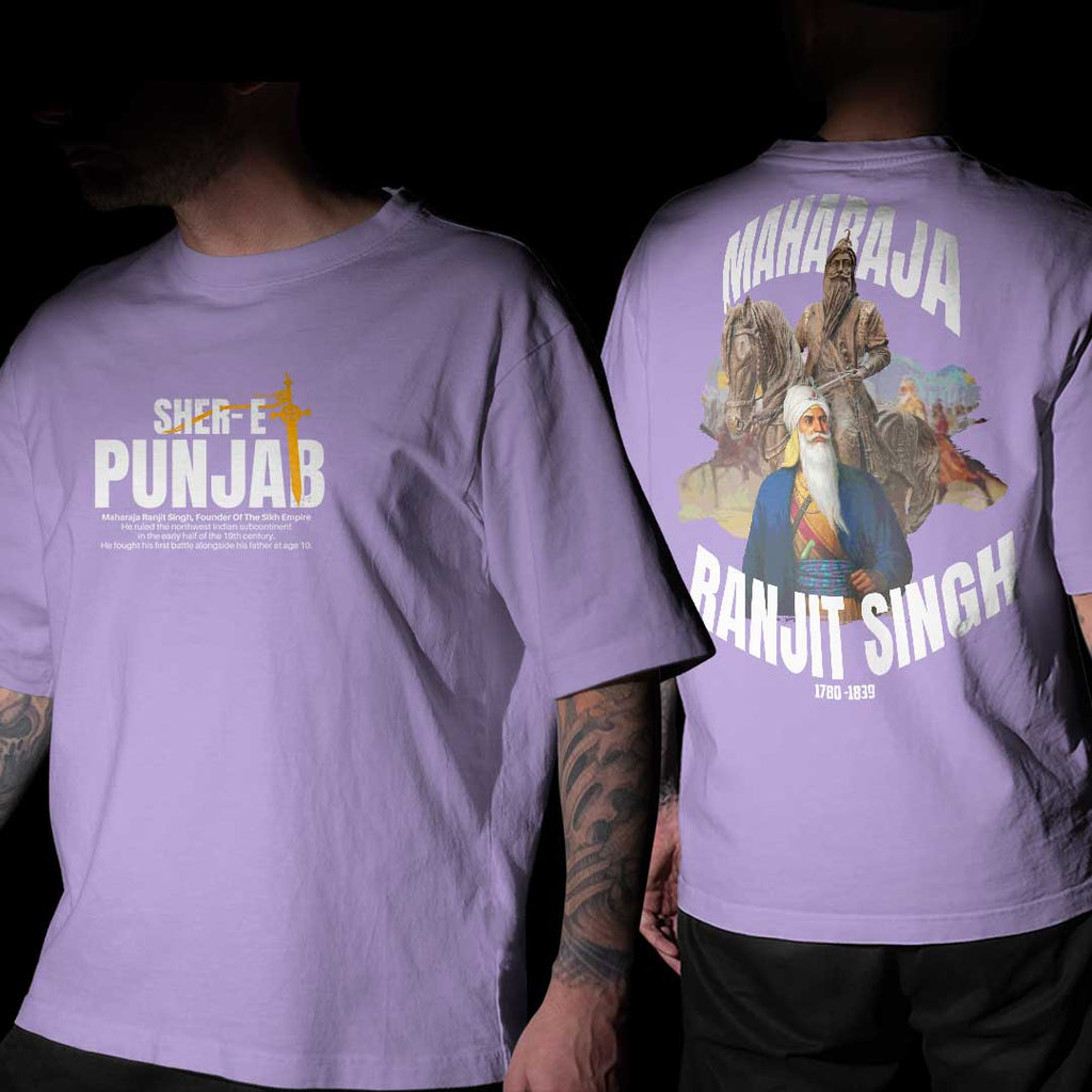 Maharaja Ranjit Singh Lavender Oversized T Shirt