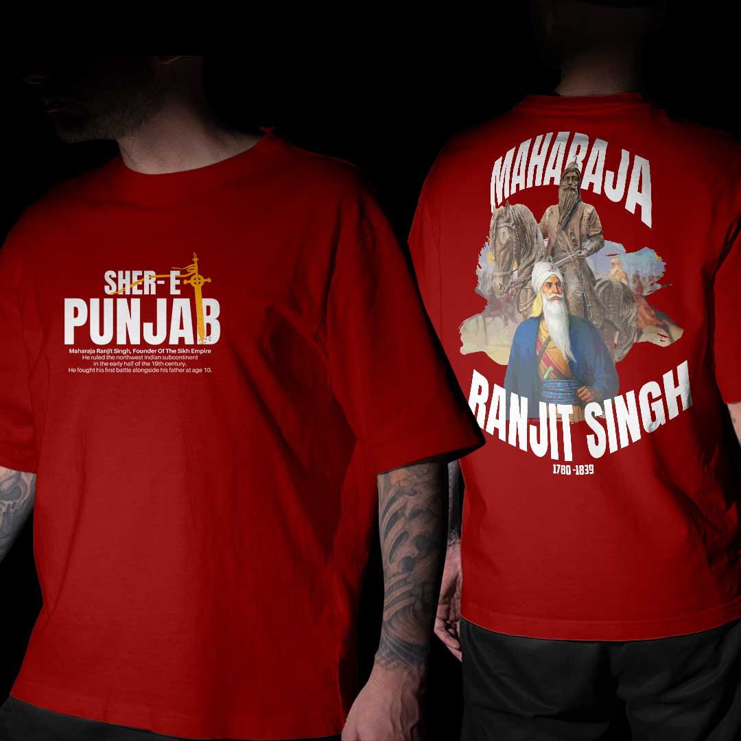 Maharaja Ranjit Singh Maroon Oversized T Shirt