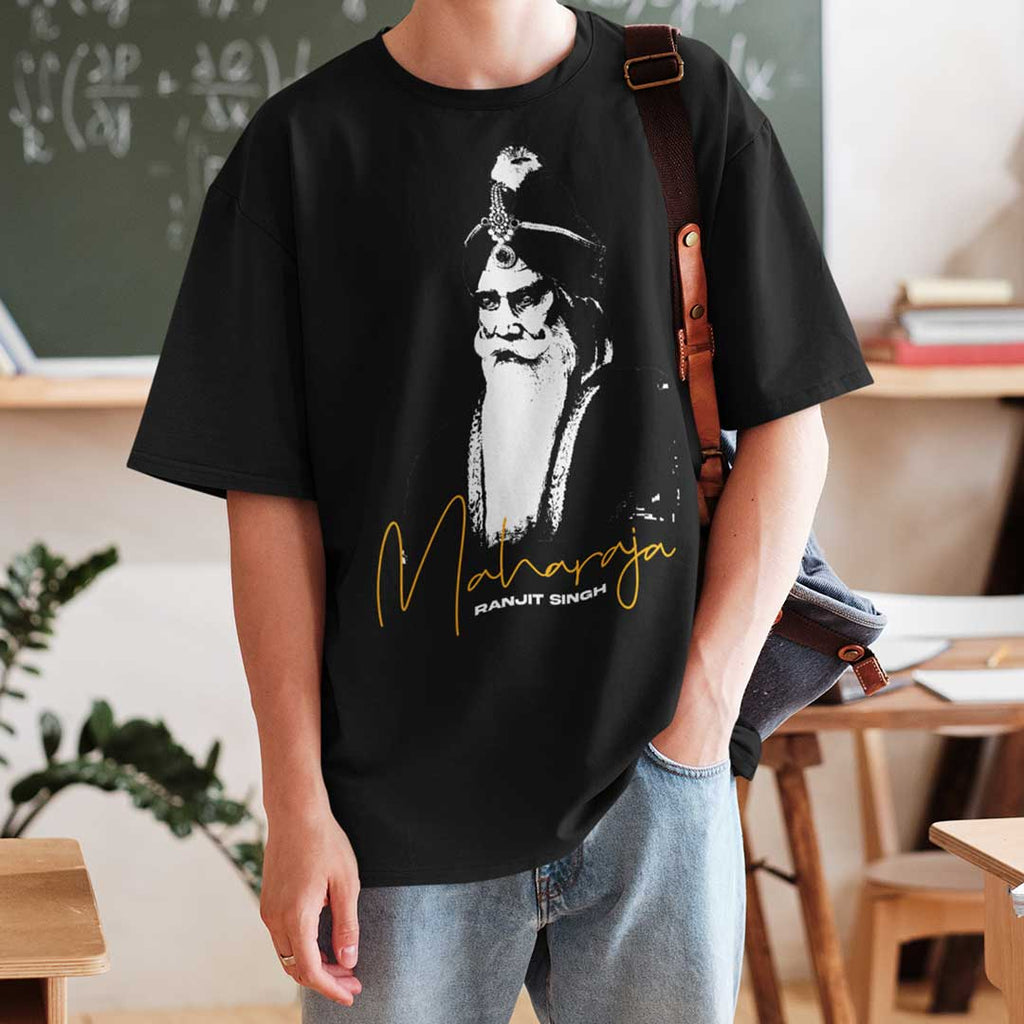 Maharaja Ranjit Singh Oversized Black T Shirt