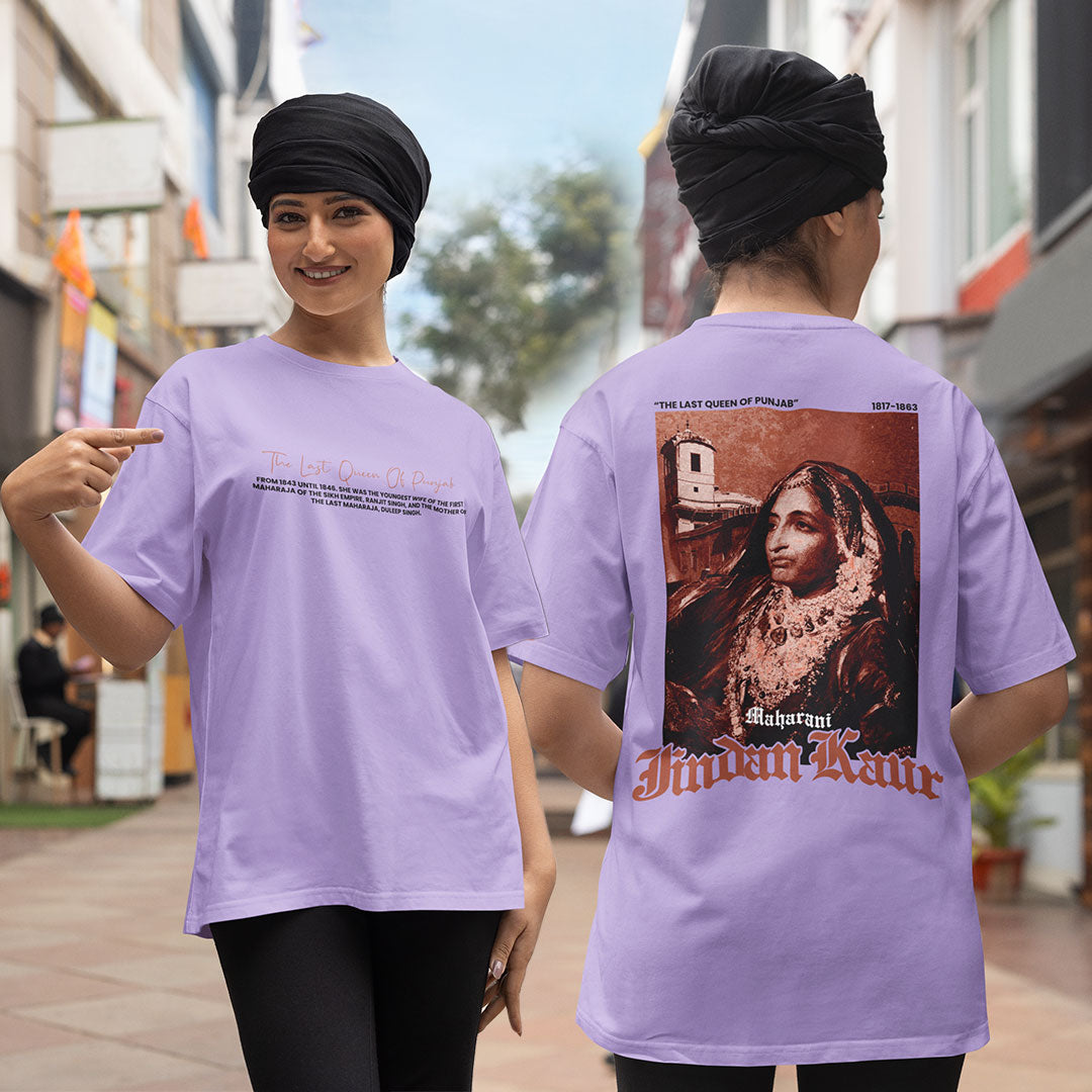 Maharani Jindan Kaur Women Lavender Oversized T Shirt