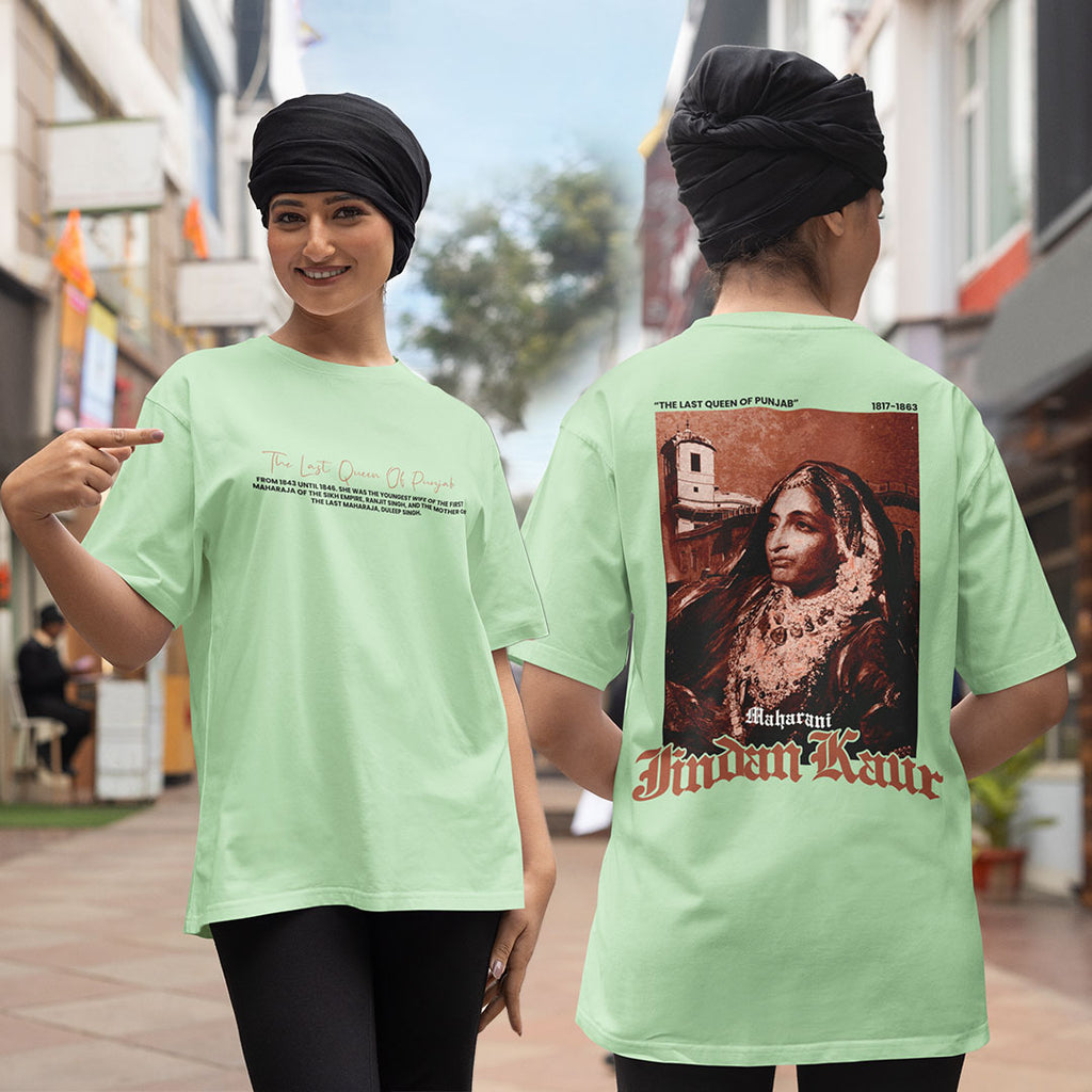 Maharani Jindan Kaur Women Mint Oversized T Shirt