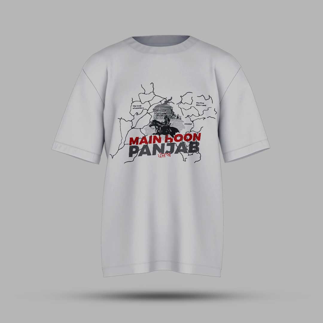 Buy Main Hoon Punjab Oversized T Shirt Online For Men India – Punjabi Adda