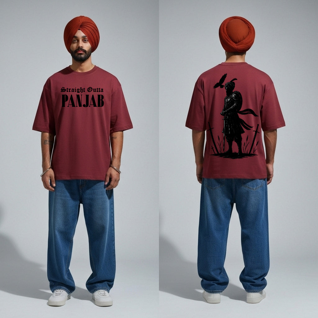 Straight Outta Panjab Oversized T Shirt