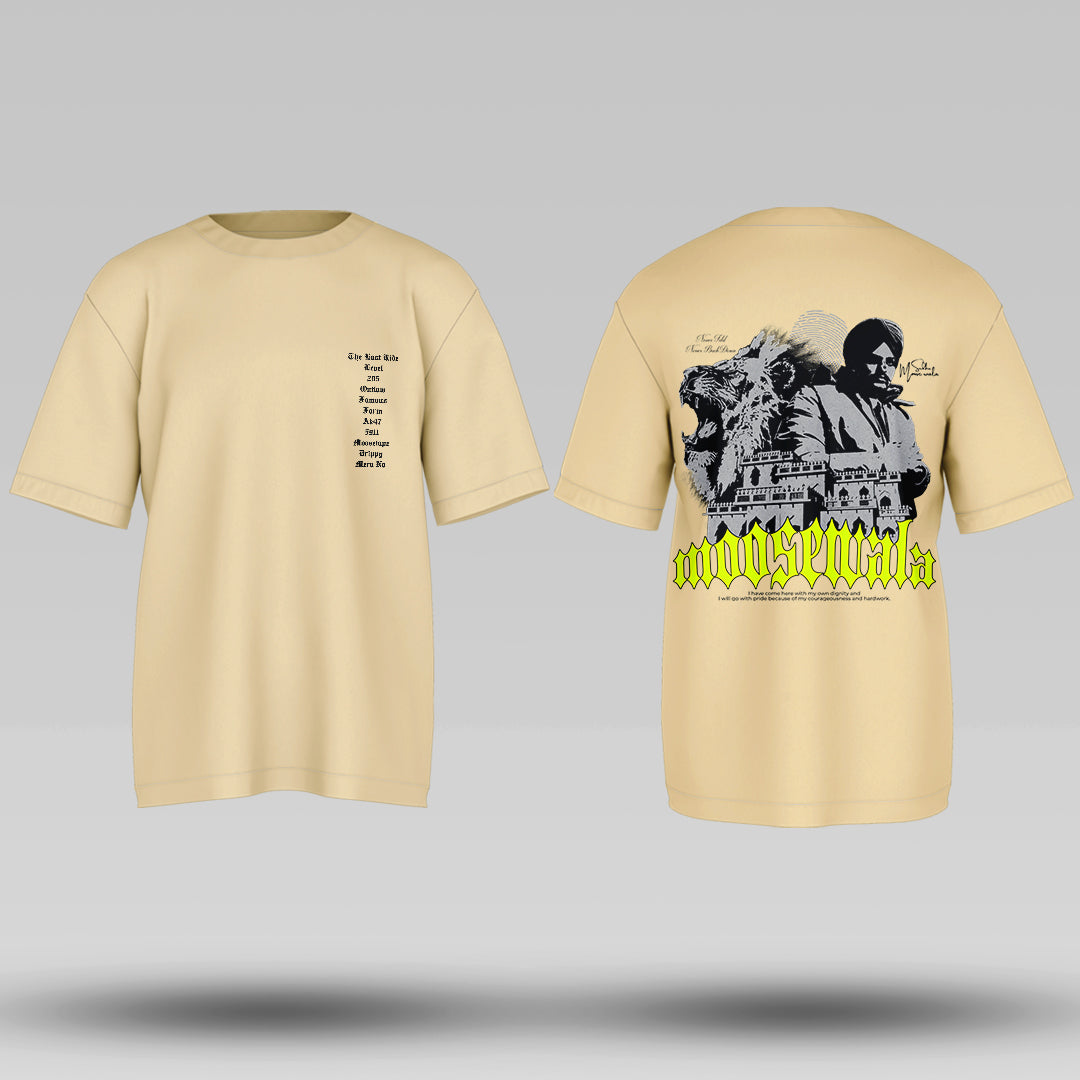 Legend Moose Wala beige Oversized T Shirt