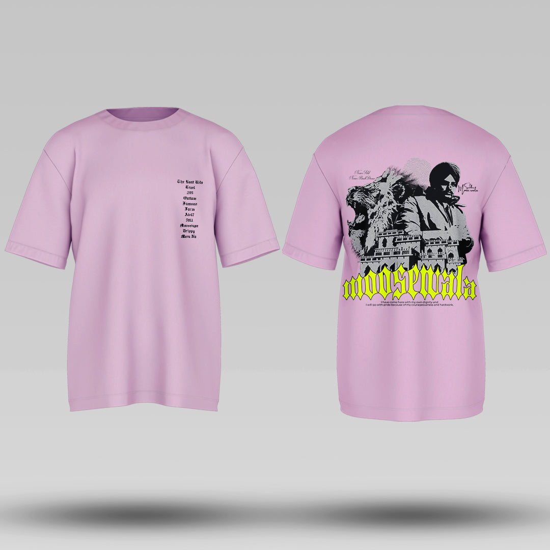 Legend Moose Wala lilac Oversized T Shirt