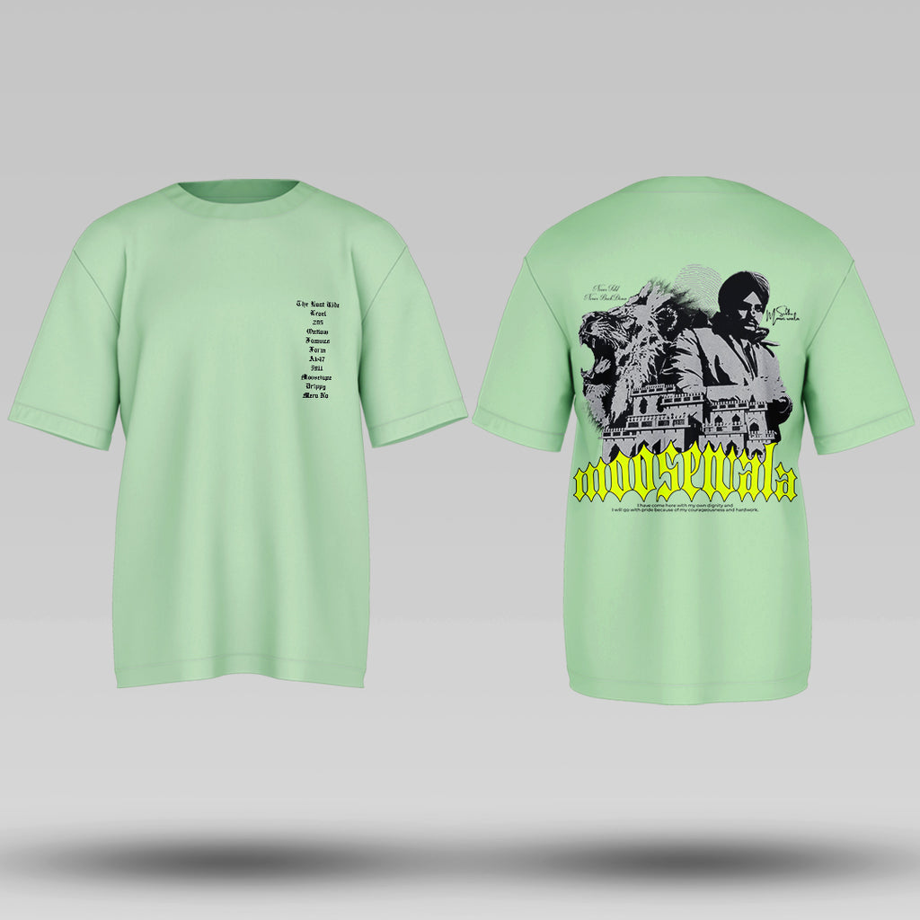 Legend Moose Wala Mint Green Oversized T Shirt