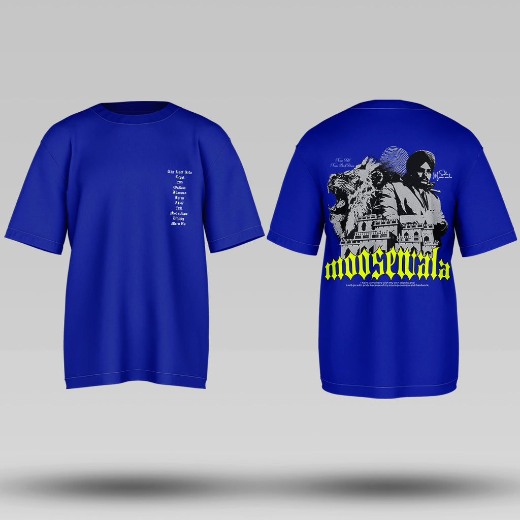 Legend Moose Wala Royal Blue Oversized T Shirt