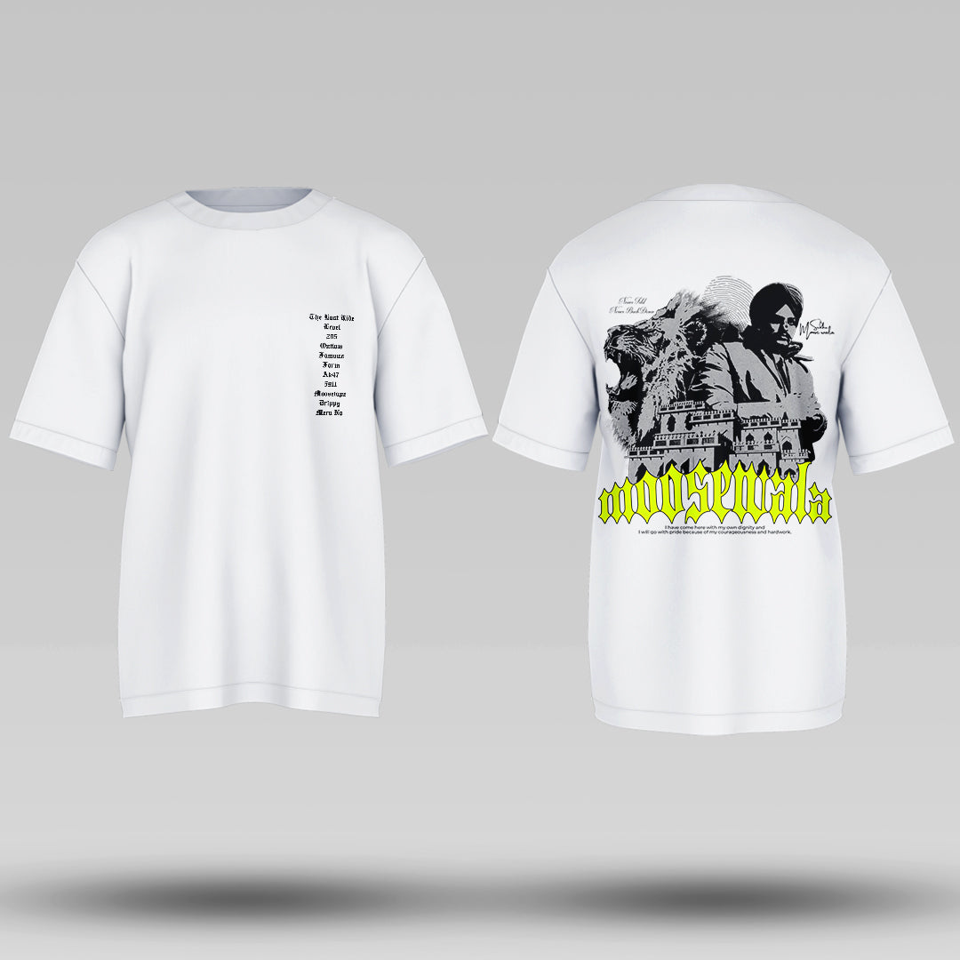 Legend Moose Wala White Oversized T Shirt