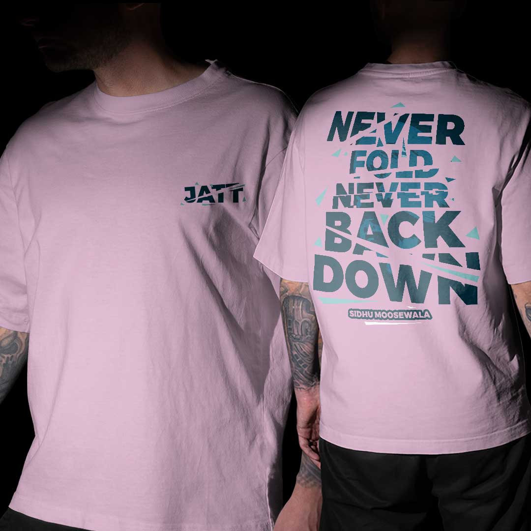 Never Fold Never Back Down Lilac Oversized T Shirt