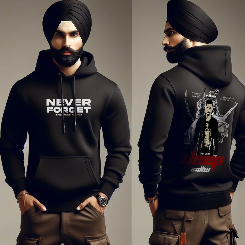 Never Forget Deep Sidhu Men Punjabi Hoodie