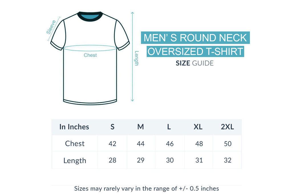 Size Chart Oversized T Shirt