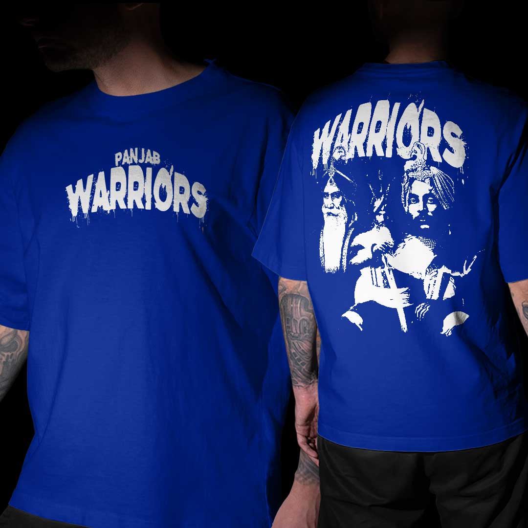 Panjab Warriors Men Royal Blue Oversized T Shirt