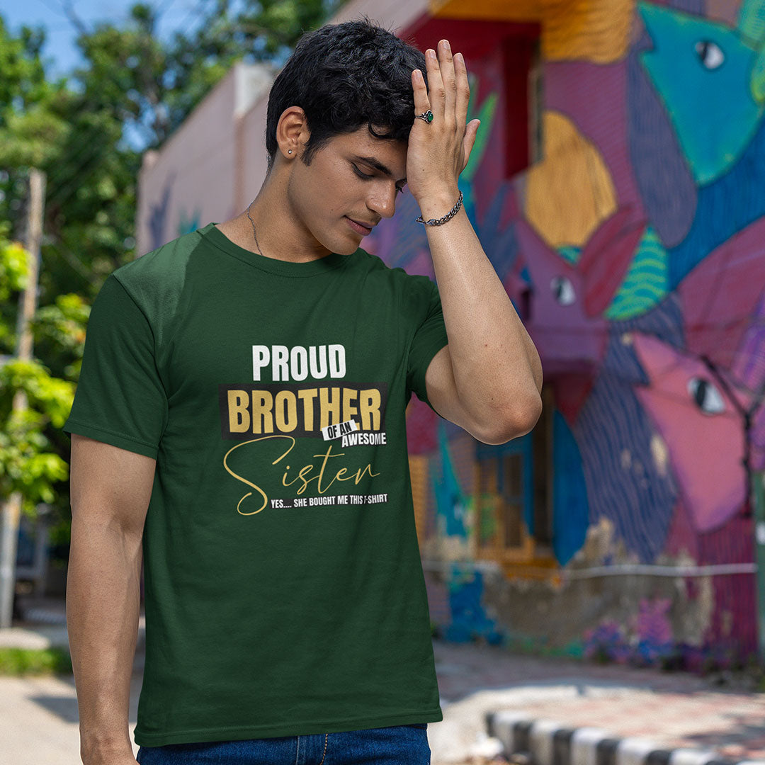 Proud Brother Of An Awesome Sister Rakhi T Shirt