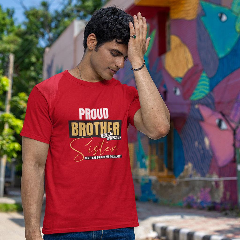 Proud Brother Of An Awesome Sister Rakhi T Shirt