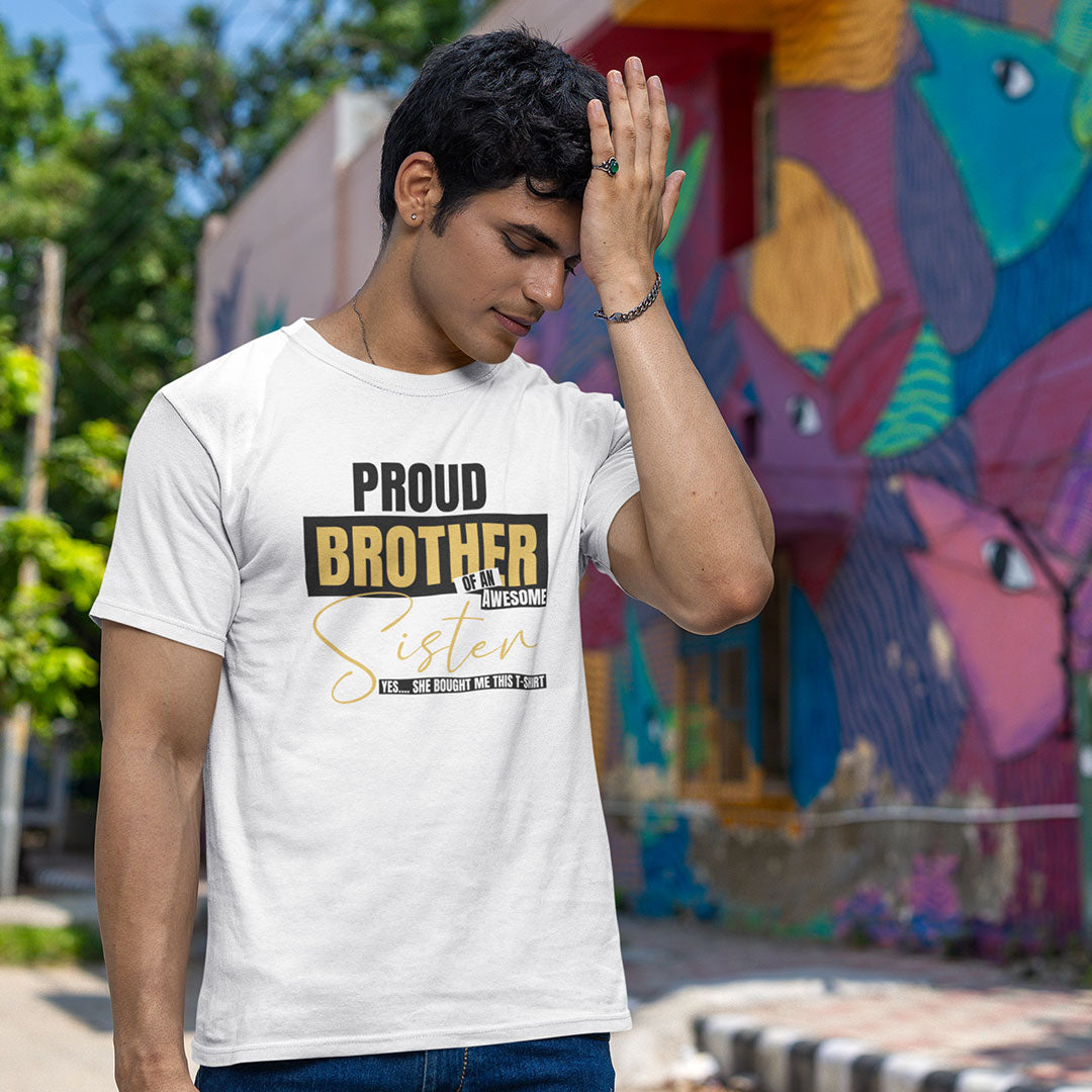 Proud Brother Of An Awesome Sister Rakhi T Shirt