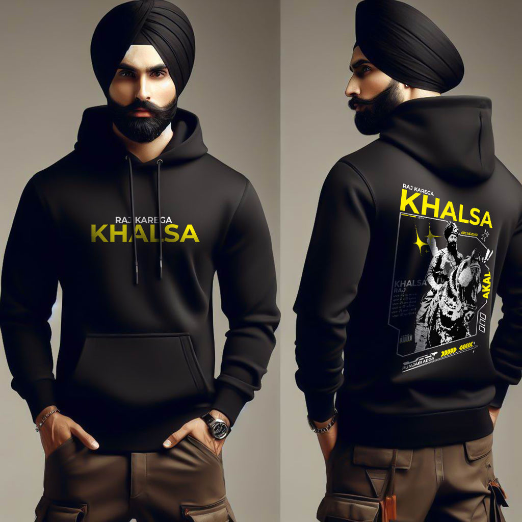 Raj Karega Khalsa Men Punjabi Hoodie