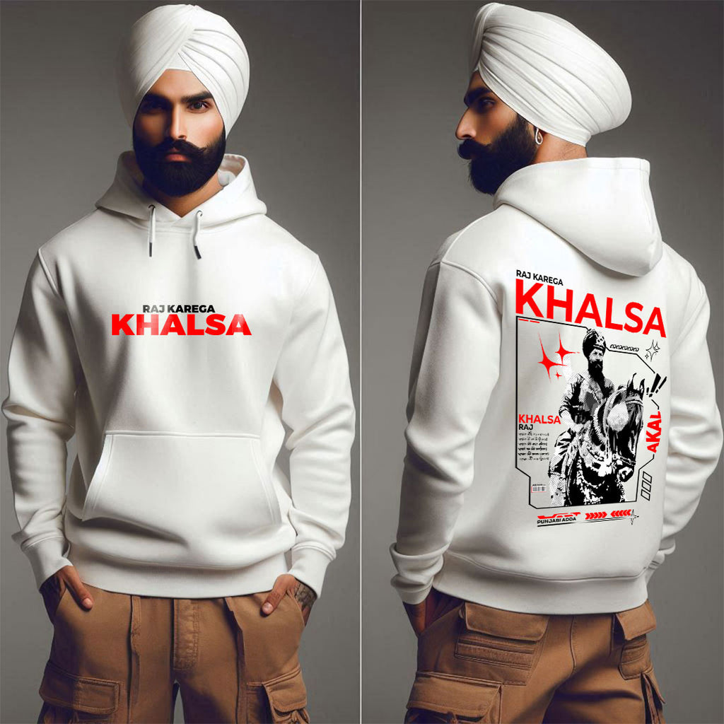 Raj Karega Khalsa Men Punjabi Hoodie