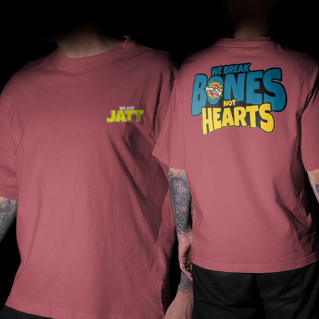 We Are Jatt Break Bones Not Heart Punjabi Heather Rose Oversized T Shirt