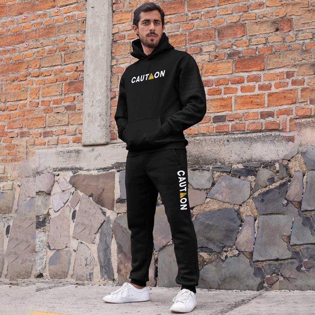 Caution Men Tracksuit Jogger and Hoodie